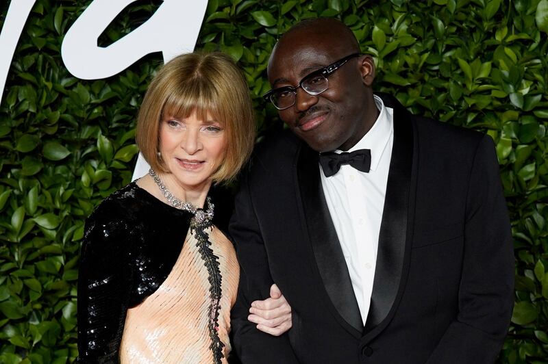 Anna Wintour and Edward Enninful arrive at the 2019 British Fashion Awards in London on December 2, 2019. EPA