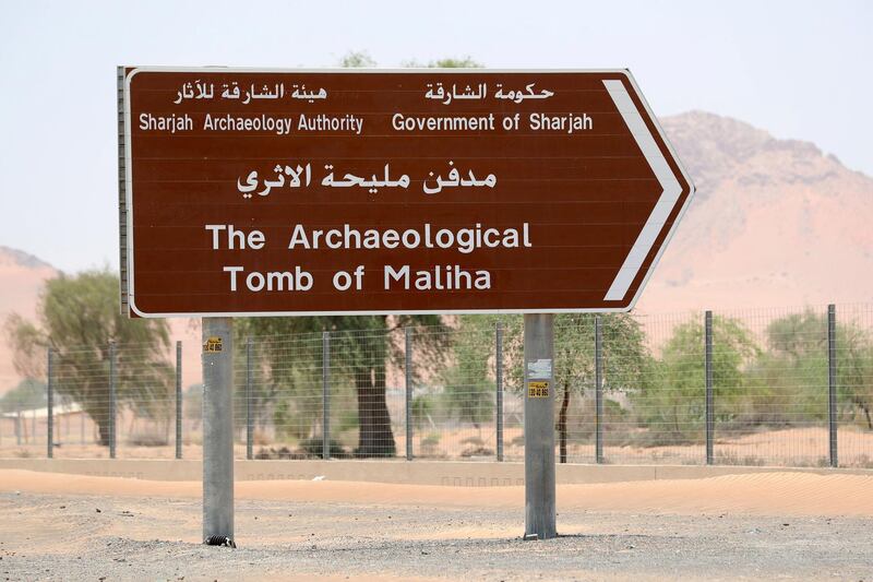 Sharjah, United Arab Emirates - July 10, 2019: Weekend's postcard section. The Mleiha Archaeological Centre. Wednesday the 10th of July 2019. Maleha, Sharjah. Chris Whiteoak / The National