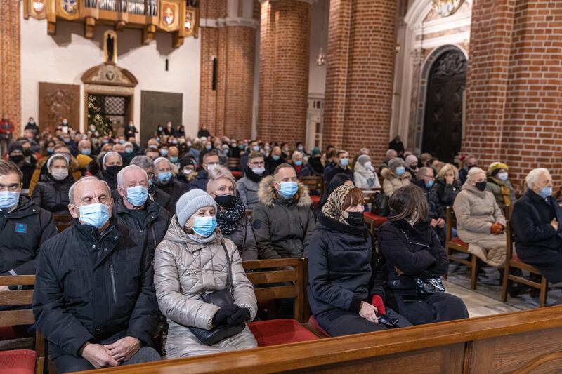Christians during the pastoral Mass celebrated by Archbishop Wojciech Polak, in Gniezno, Poland. EPA