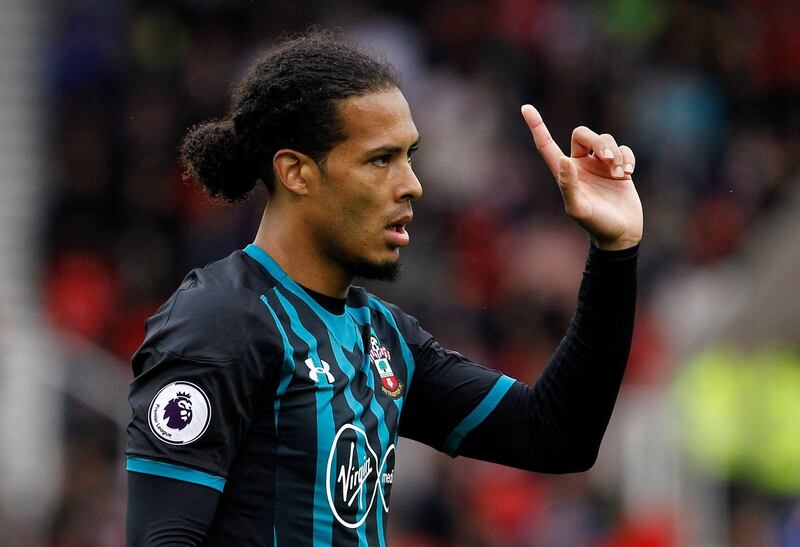 Soccer Football - Premier League - Stoke City vs Southampton - bet365 Stadium, Stoke, Britain - September 30, 2017   Southampton's Virgil van Dijk gestures   Action Images via Reuters/Craig Brough  EDITORIAL USE ONLY. No use with unauthorized audio, video, data, fixture lists, club/league logos or "live" services. Online in-match use limited to 75 images, no video emulation. No use in betting, games or single club/league/player publications. Please contact your account representative for further details.