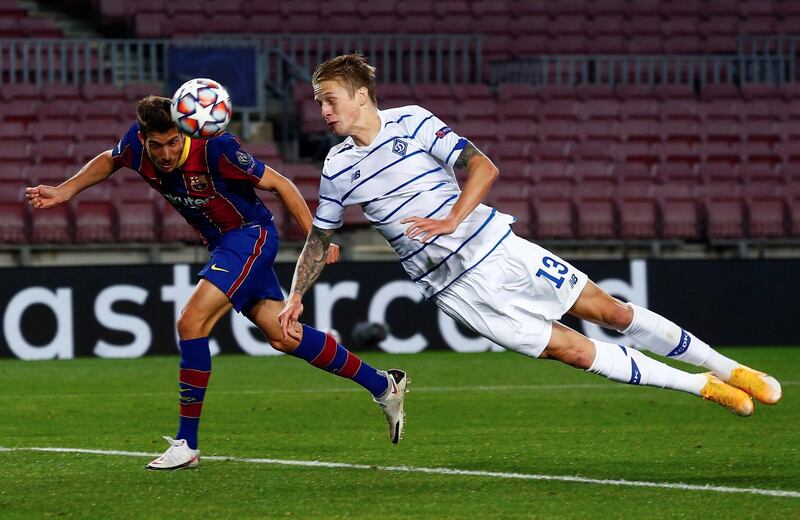 Sergi Roberto (Pjanic 60) 6 – Came close with a header moments after coming on, but his effort was denied by Neshcheret from point-blank range. EPA