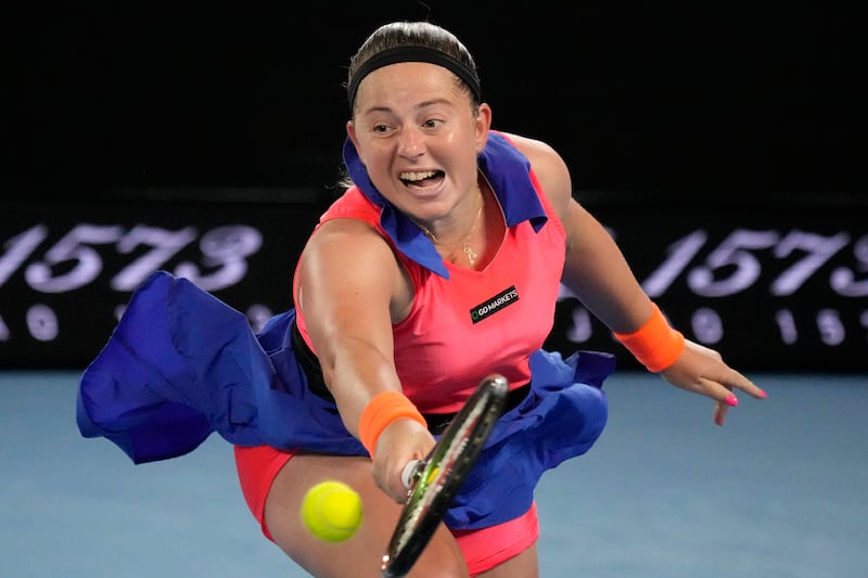 Jelena Ostapenko defeated Danielle Collins in three sets at the Mubadala Abu Dhabi Open. AP