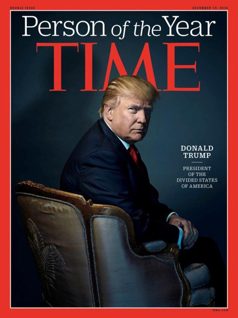 The cover of Time magazine naming Donald Trump its person of the year. Time Magazine/Handout via Reuters