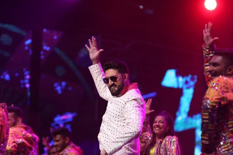 Abhishek Bachchan performs. His was one of the most well-received performances of the night.