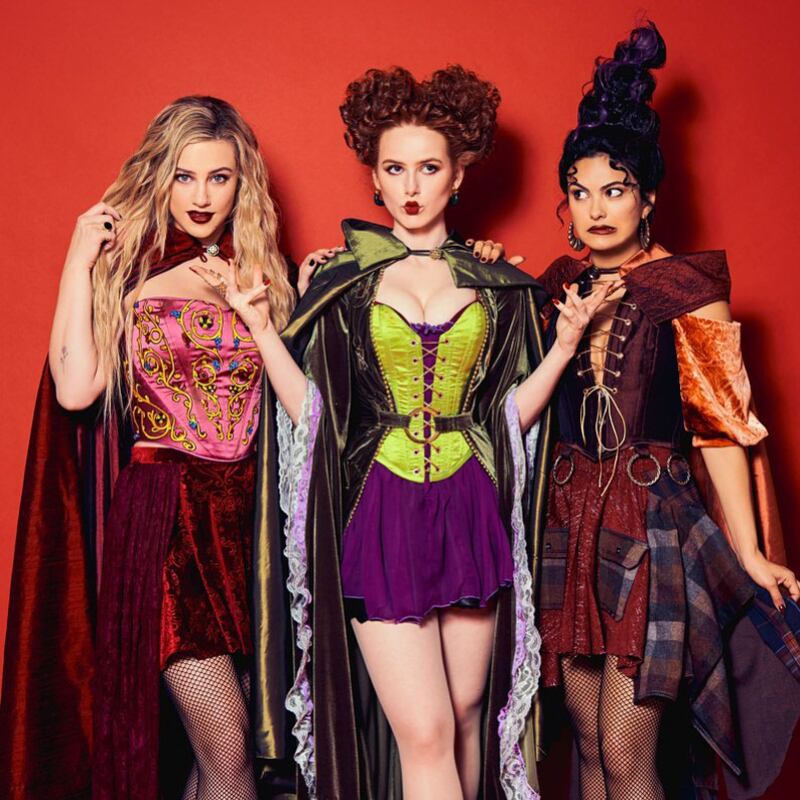 Lili Reinhart, Madelaine Petsch, and Camila Mendes as the three witches from 'Hocus Pocus'. Photo: @lilireinhart / Instagram