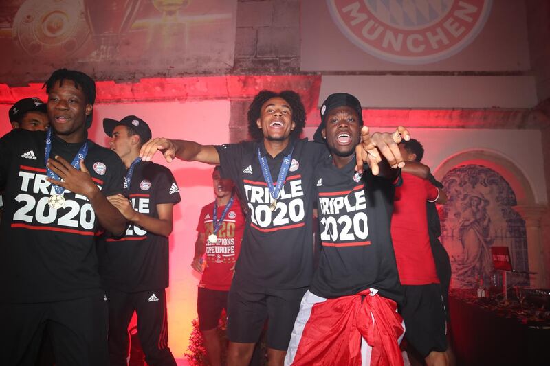 Bayern Munich's players celebrate their Champions league win. EPA