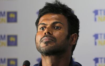 Sri Lanka's one-day international cricket captain Upul Tharanga listens to a journalist during a media briefing ahead of their ODI match series against India in Colombo, Sri Lanka, Wednesday, Aug. 16, 2017. (AP Photo/Eranga Jayawardena)