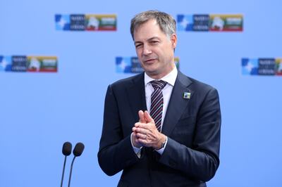 Belgian Prime Minister Alexander De Croo on day one of the annual Nato summit in Vilnius on Tuesday. Bloomberg