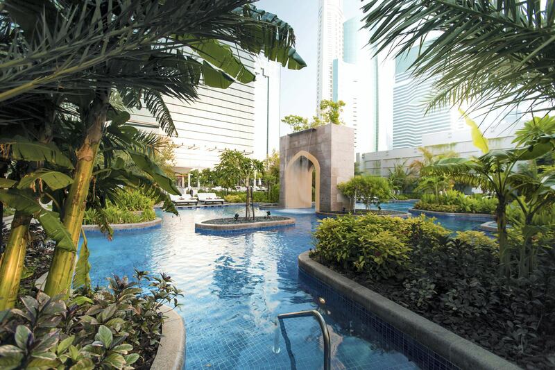 The pool at Conrad Dubai. Courtesy Hilton