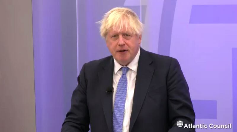 Boris Johnson speaks at the Atlantic Council on the importance of Western unity and support for Ukraine. PA