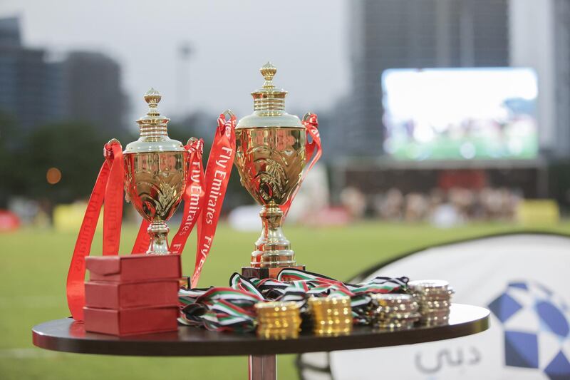 Dubai,UAE, April 7, 2017,  Abu Dhabi Harlequins (red and green) VS. Jebel Ali Dragons (Blue) Premiership final.
Victor Besa for The National
ID: 38294
Reporter:  Paul Radley
Sports *** Local Caption ***  VB_040717_sp-rugby-19.jpg