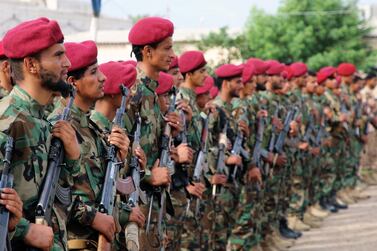 Security forces loyal to the Southern Transitional Council stand guard as they are deployed in the southern port city of Aden. Reuters