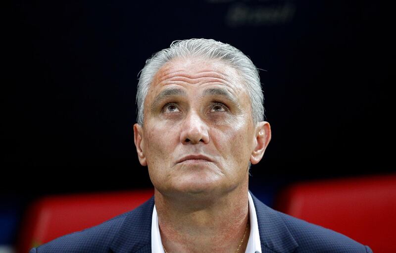 epa06869735 Brazil's coach Tite during the FIFA World Cup 2018 quarter final soccer match between Brazil and Belgium in Kazan, Russia, 06 July 2018.

(RESTRICTIONS APPLY: Editorial Use Only, not used in association with any commercial entity - Images must not be used in any form of alert service or push service of any kind including via mobile alert services, downloads to mobile devices or MMS messaging - Images must appear as still images and must not emulate match action video footage - No alteration is made to, and no text or image is superimposed over, any published image which: (a) intentionally obscures or removes a sponsor identification image; or (b) adds or overlays the commercial identification of any third party which is not officially associated with the FIFA World Cup)  EPA/SERGEY DOLZHENKO   EDITORIAL USE ONLY