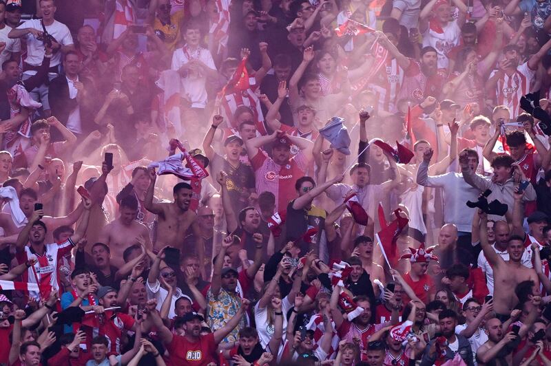 Southampton fans celebrate promotion to the Premier League. Getty Images