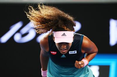 MELBOURNE, AUSTRALIA - JANUARY 17:  Naomi Osaka of Japan celebrates after winning match point in her second round match against Tamara Zidansek of Slovenia during day four of the 2019 Australian Open at Melbourne Park on January 17, 2019 in Melbourne, Australia.  (Photo by Michael Dodge/Getty Images)