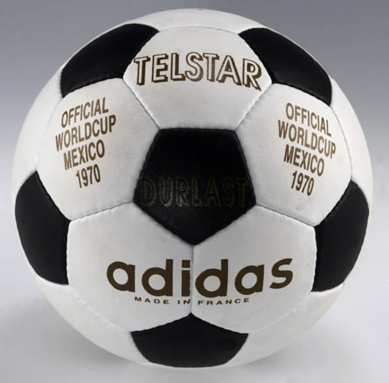 Match ball Telstart, which was used at the 1970 World Cup in Mexico. Getty