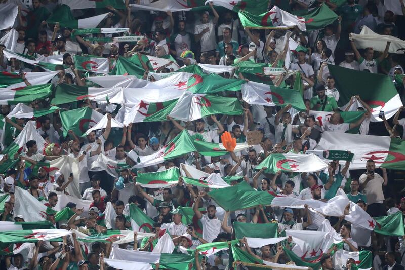 Algeria's fans in the Cairo International Stadium, where their side won 1-0 against Senegal. AP