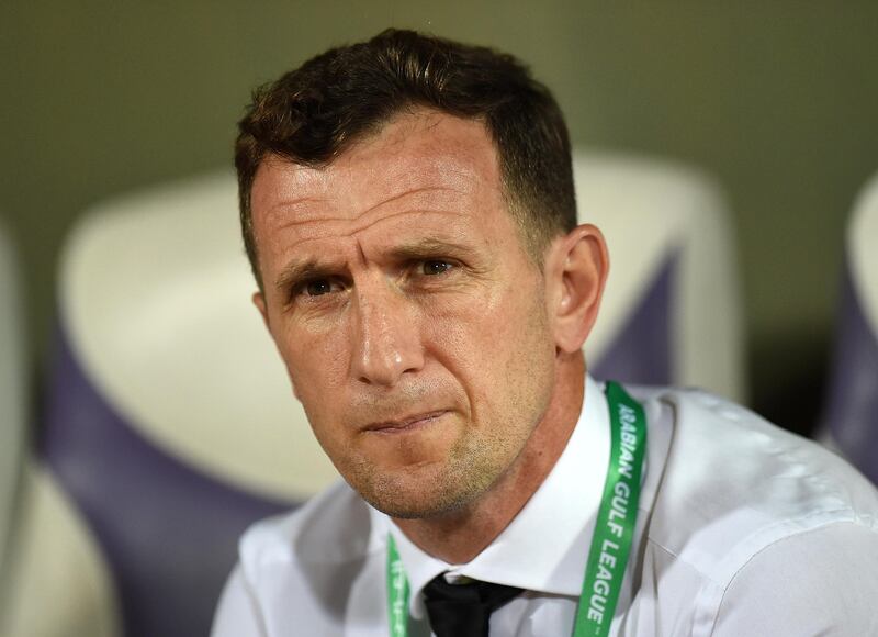 AL AIN, UNITED ARAB EMIRATES - SEPTEMBER 16: Head Coach of Al Wasl, Rodolfo Arruabarrena looks on during the Arabian Gulf League match between Al Ain and Al Wasl at Khalifa bin Zayed Stadium on September 16, 2017 in Al Ain, United Arab Emirates.  (Photo by Tom Dulat/Getty Images)