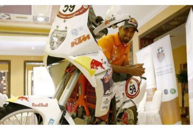 Mohammed Al Balooshi will be making his debut on the motorbike at a race where just completing it is an achievement.