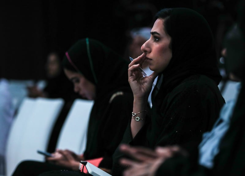 An attendee on day two of the Culture Summit in Abu Dhabi. 
