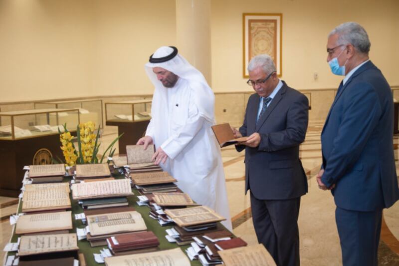 The batch contained 249 original manuscripts on a wide range of subjects. Photo: Sharjah Government Media Bureau