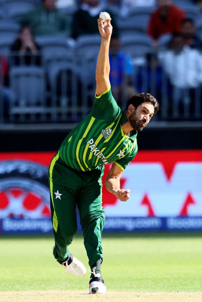 Pakistan's Haris Rauf took one for 10 frpom three overs. AFP