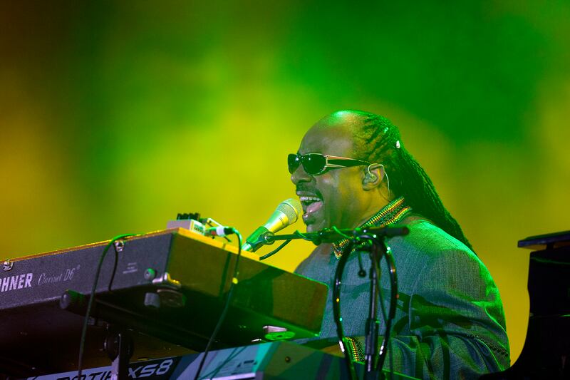 ABU DHABI, UNITED ARAB EMIRATES – March 18, 2011: Stevie Wonder performs at Yas Arena in Abu Dhabi on Friday March 18, 2011.  ( Andrew Henderson / The National )
