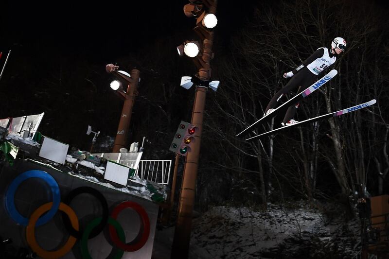 Norway's Johann Andre Forfang competes in the qualification session of the Ski Jumping World Cup in Sapporo, Japan, on Friday, January 31. AFP