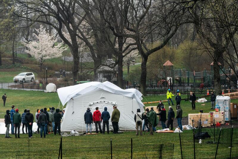 Samaritan’s Purse staff set up an emergency field hospital in East Meadow in Central Park, NYC. Reuters