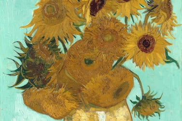 Still Life: Vase with Twelve Sunflowers, Vincent van Gogh, August 1888. Neue Pinakothek, Munich, Germany,