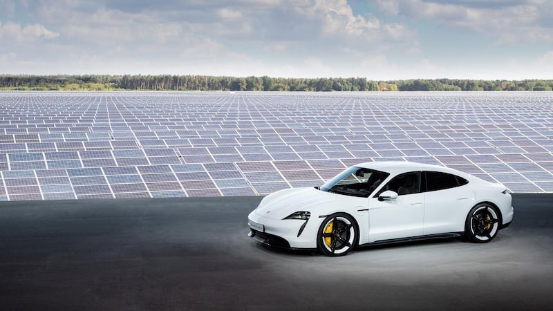 Porsche reveal at a solar park in Berlin, Germany. Courtesy Porsche