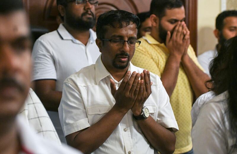 Abu Dhabi, United Arab Emirates - Multi religious remembrance ceremony for the people who lost their lives at the heinous terrorist attacks, which took place on Easter in Sri Lanka at the Sri Lankan Embassy in Abu Dhabi. Khushnum Bhandari for The National

