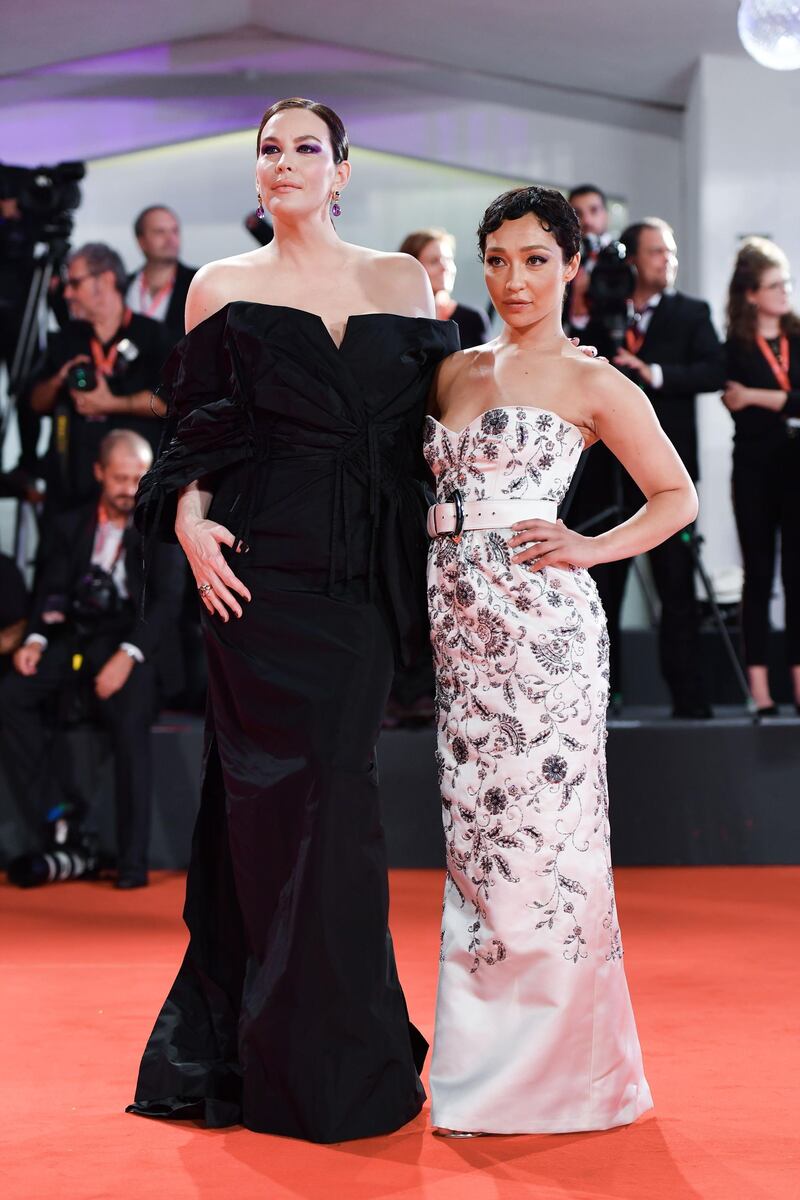 Liv Tyler and Ruth Negga arrive for the screening of 'Ad Astra' during the 76th Venice Film Festival on August 29, 2019. AFP