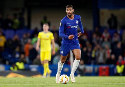 Chelsea's Ruben Loftus-Cheek controls the ball during a Group L Europa League soccer match between Chelsea and BATE at Stamford Bridge stadium in London, Thursday, Oct. 25, 2018. (AP Photo/Alastair Grant)