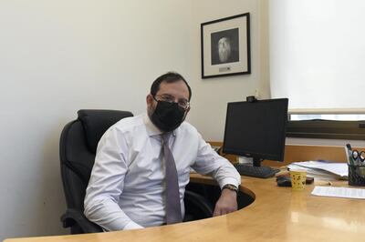 Yehuda Polishuk, 40, an ultra-Orthodox educational entrepreneur, in his Jerusalem office. Rosie Scammell for The National