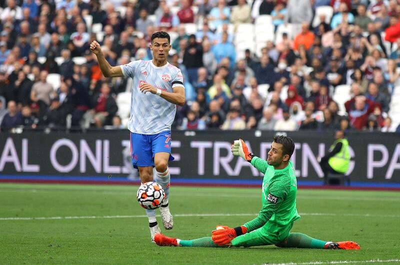 WEST HAM RATINGS: Lukasz Fabianski - 8: Saved well from Fernandes, Wan-Bissaka and Ronaldo in opening  half – but will be kicking himself he spilled Portuguese’s shot ahead of first goal. Denied Ronaldo again straight after break with another good stop. Reuters