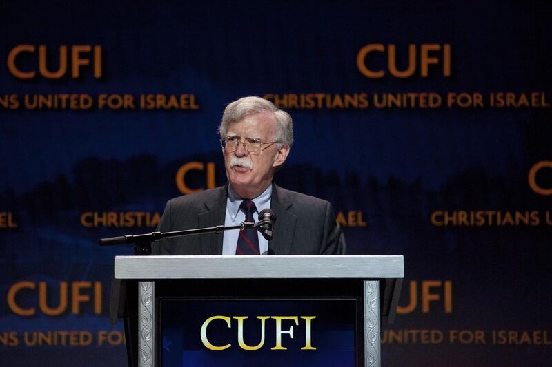 John Bolton, national security adviser, speaks at the Christians United For Israel summit in Washington, DC, US. Bloomberg