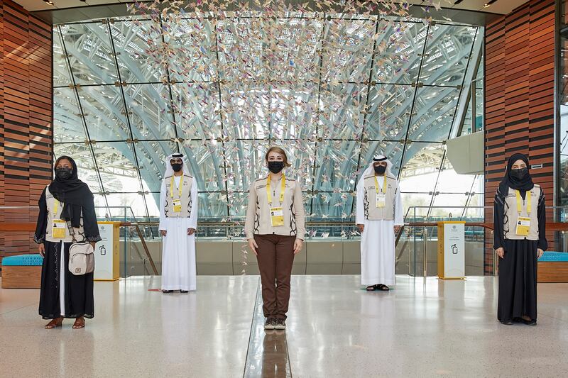 Uniforms of expatriate and Emirati volunteers who will be part of the World Fair in Dubai