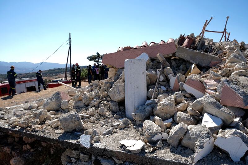 The Greek authorities say one person has been killed and several more have been injured in Monday's earthquake. Photo: AP