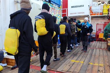 More than 400 migrants pulled from the sea in recent days disembarked in Italy at the southern port of Taranto. AFP