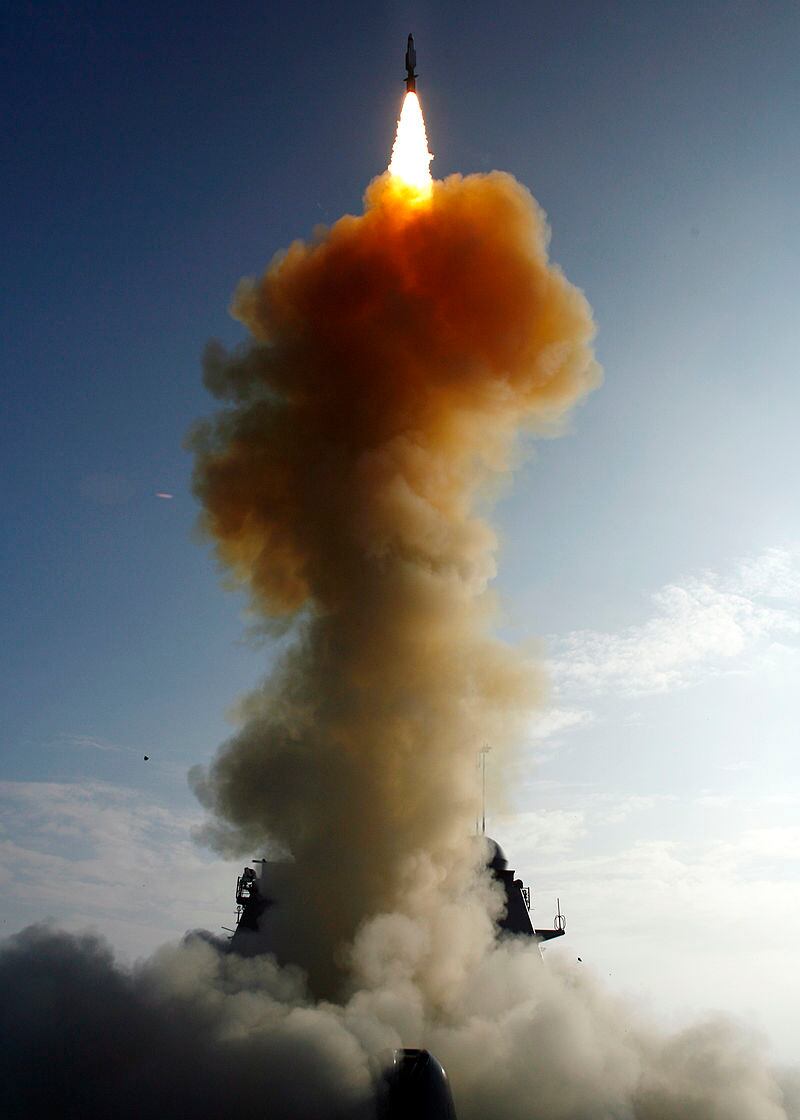 The US fired a modified SM-3 missile to destroy the failing NRO-L 21 satellite in 2008. Photo: Public Domain