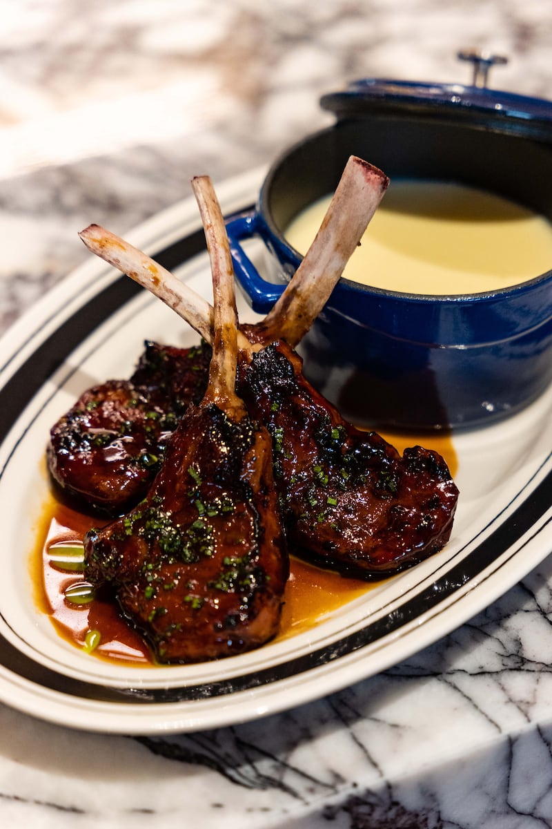 The sticky, chargrilled lamb chops are to die for. 