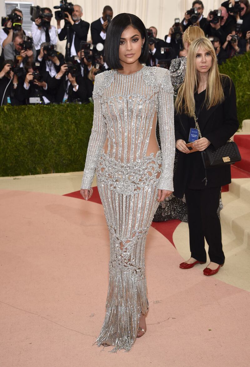 Kylie Jenner, in Balmain, attends the 2016 Met Gala at the Metropolitan Museum of Art on May 2, 2016 in New York City.  AFP