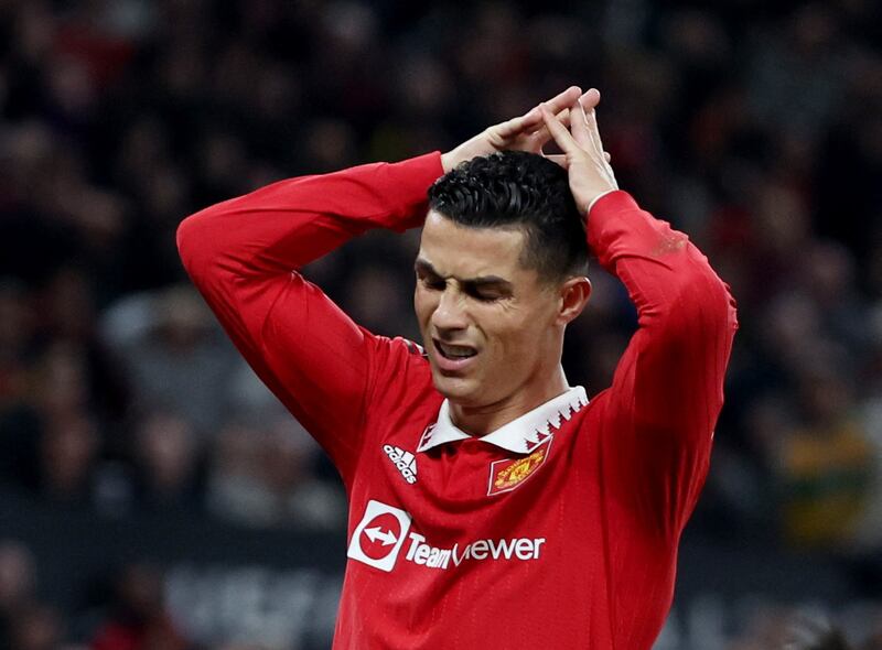 Manchester United's Cristiano Ronaldo is frustrated.
Reuters