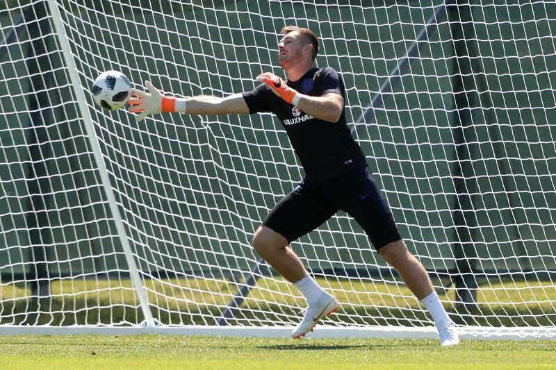 England goalkeeper Jack Butland during training. Lee Smith / Reuters