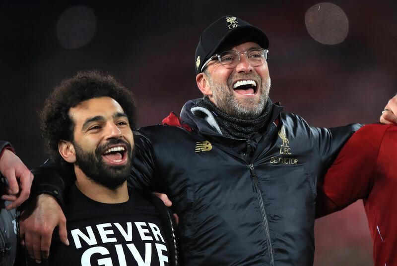 File photo dated 07-05-2019 of Liverpool's Mohamed Salah (left) and manager Jurgen Klopp PA Photo. Issue date: Friday November 20, 2020. Liverpool manager Jurgen Klopp’s stance on attending public gatherings during the Covid-19 pandemic is at odds with Mohamed Salah’s and he has spoken to the forward about his positive coronavirus test while back home in Egypt. See PA story SOCCER Liverpool. Photo credit should read Peter Byrne/PA Wire.