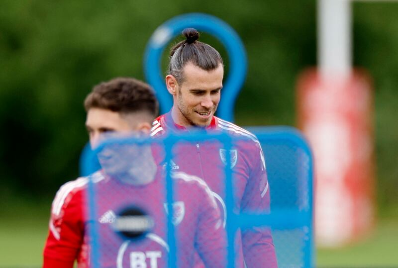 Gareth Bale trains on Tuesday. Reuters