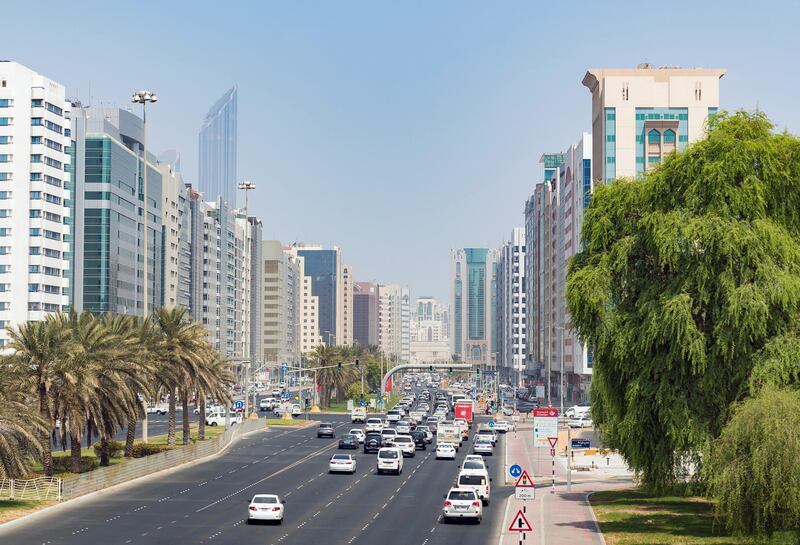 Abu Dhabi, United Arab Emirates - August 14, 2018: Abu Dhabi Traffic. Tuesday, August 14th, 2018 on Sultan bin Zayed the 1st Street, Abu Dhabi. Chris Whiteoak / The National