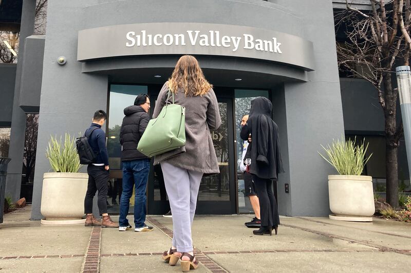 Silicon Valley Bank was shut down by state and federal banking regulators on March 10. The bank's parent company, SVB Financial Group, entered bankruptcy on March 17. AP