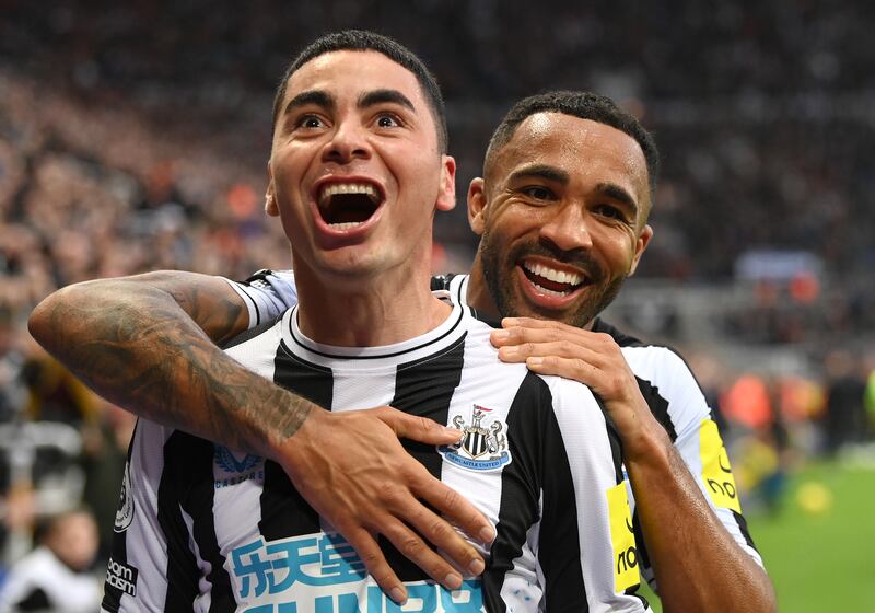 Newcastle UNited's Miguel Almiron and Callum Wilson have both scored the most goals in their Premier League careers this season. Getty